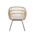 Terry Chair,2Pcs With 2 Cushions Light Brown Rattan