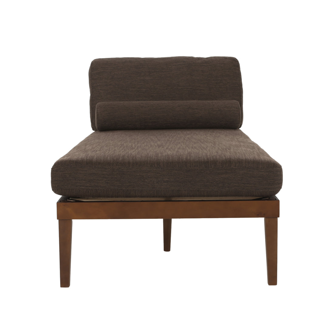 Chaise Lounge Brown Fabric