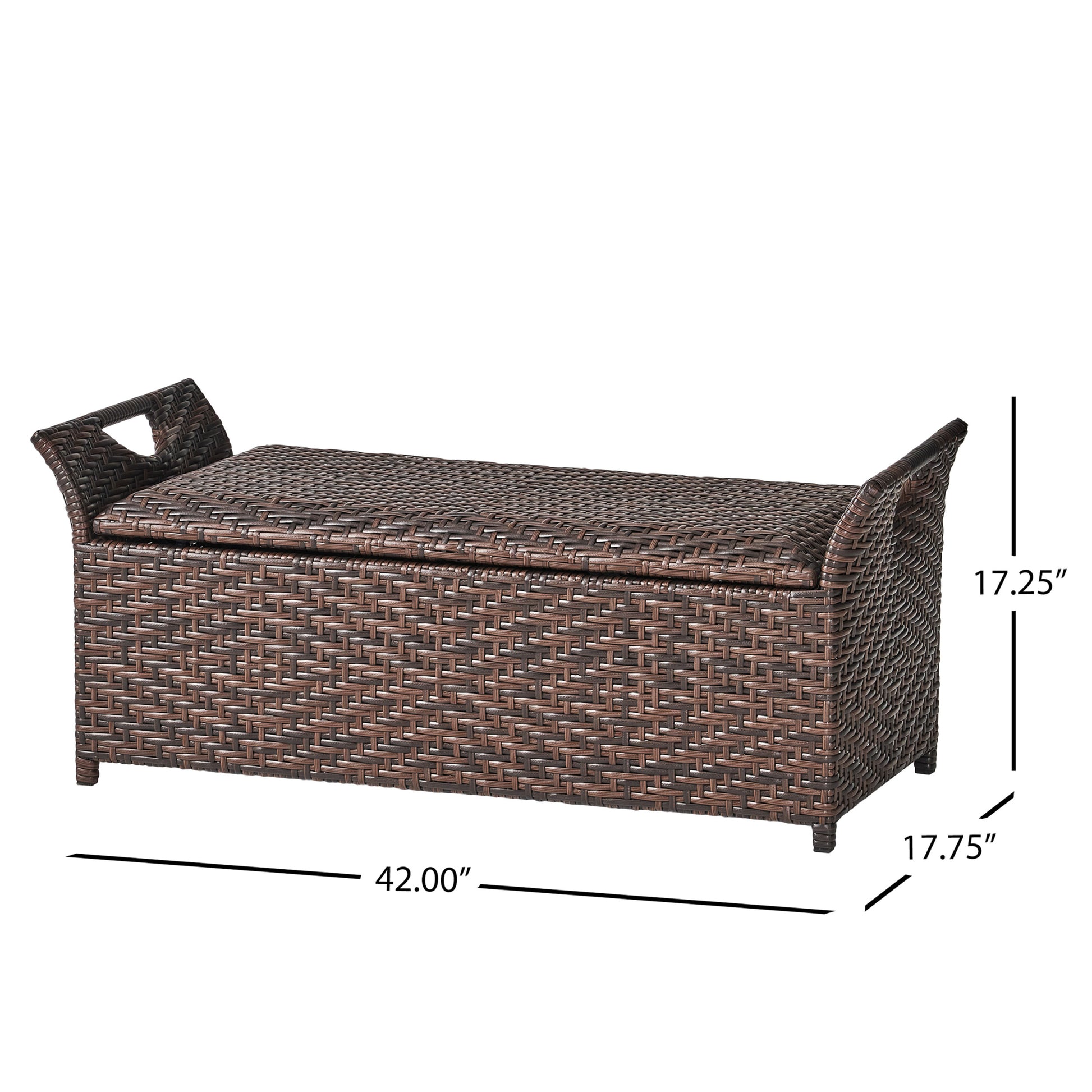 Wing Pe Storage Bench Brown Multi Rattan