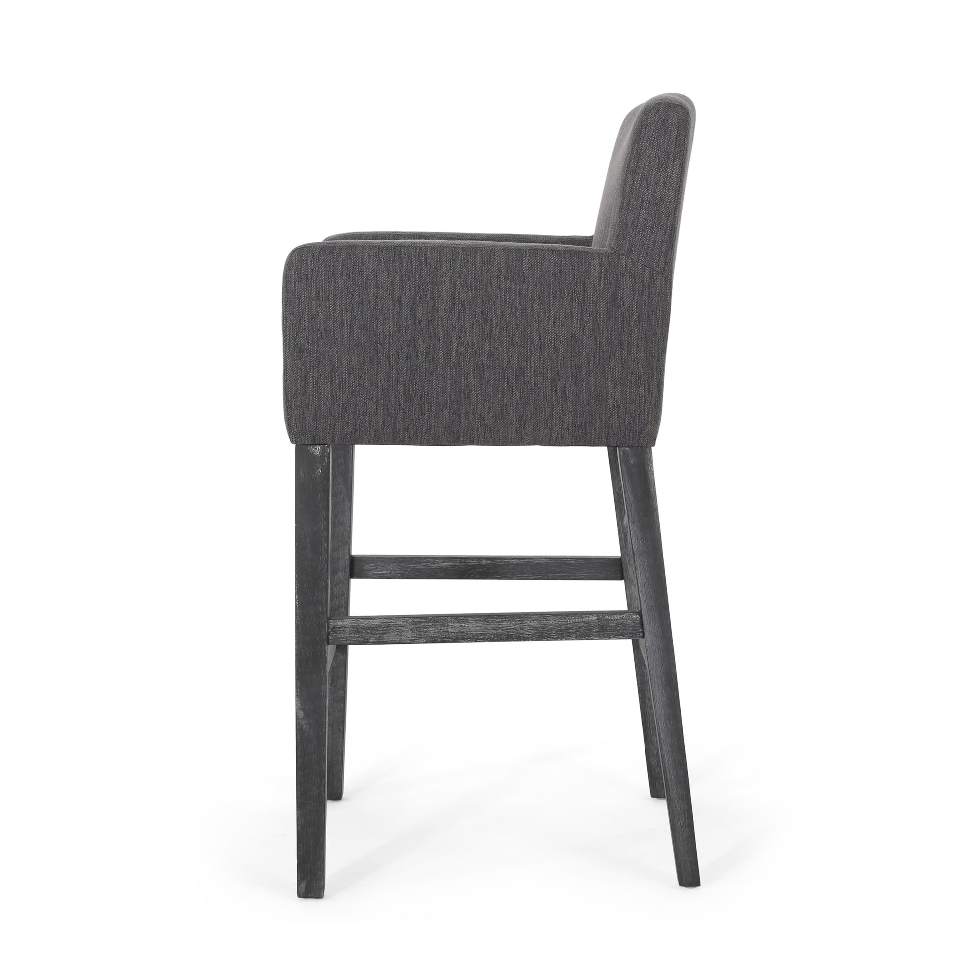 Upholstered 30.5 Inch Counter Stools Charcoal Gray Charcoal Fabric