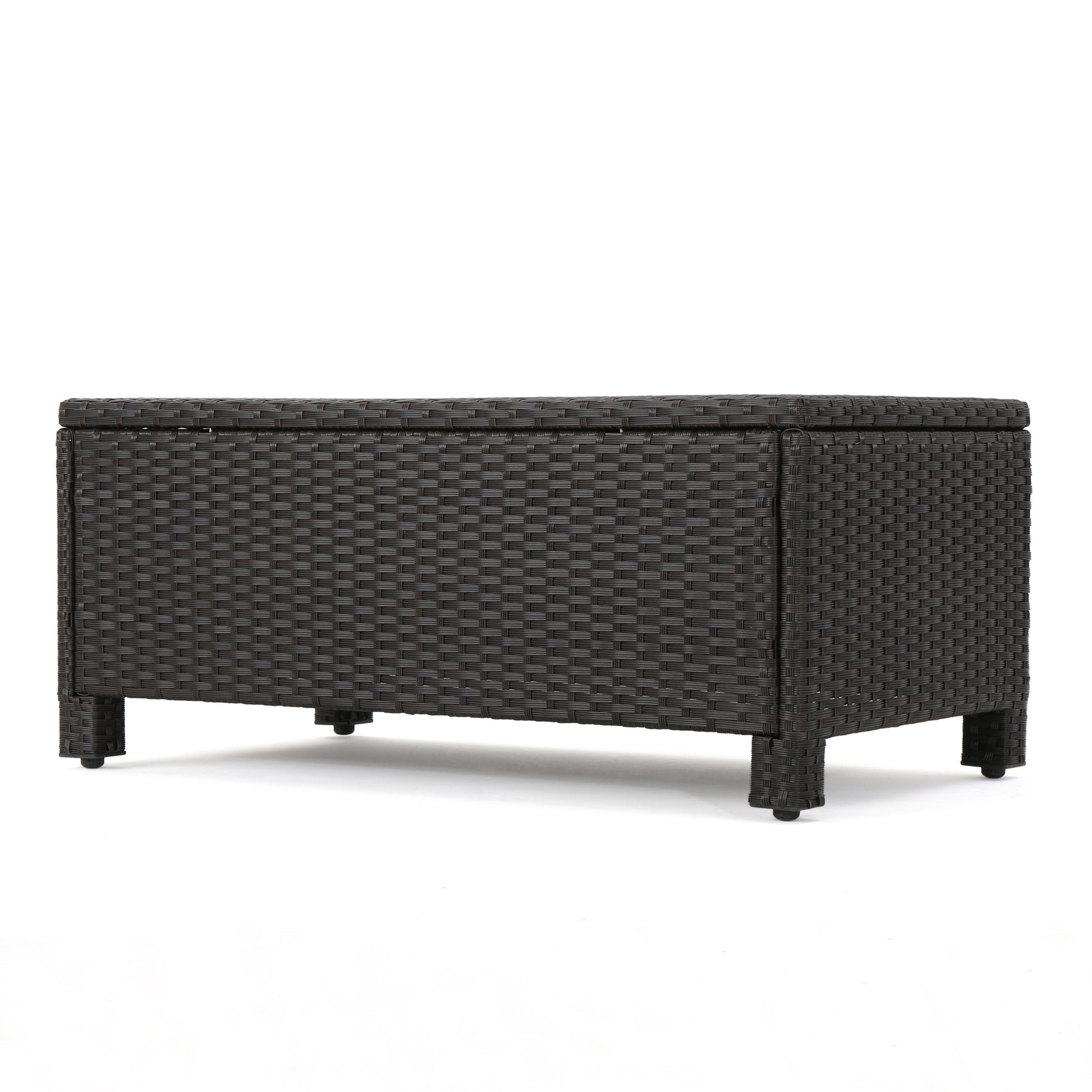 Puerta 4Pc Set Dark Brown Rattan Fabric