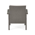 Honolulu Grey Club Chair 2 Grey Silver Pe Rattan Iron Waterproof Fabric