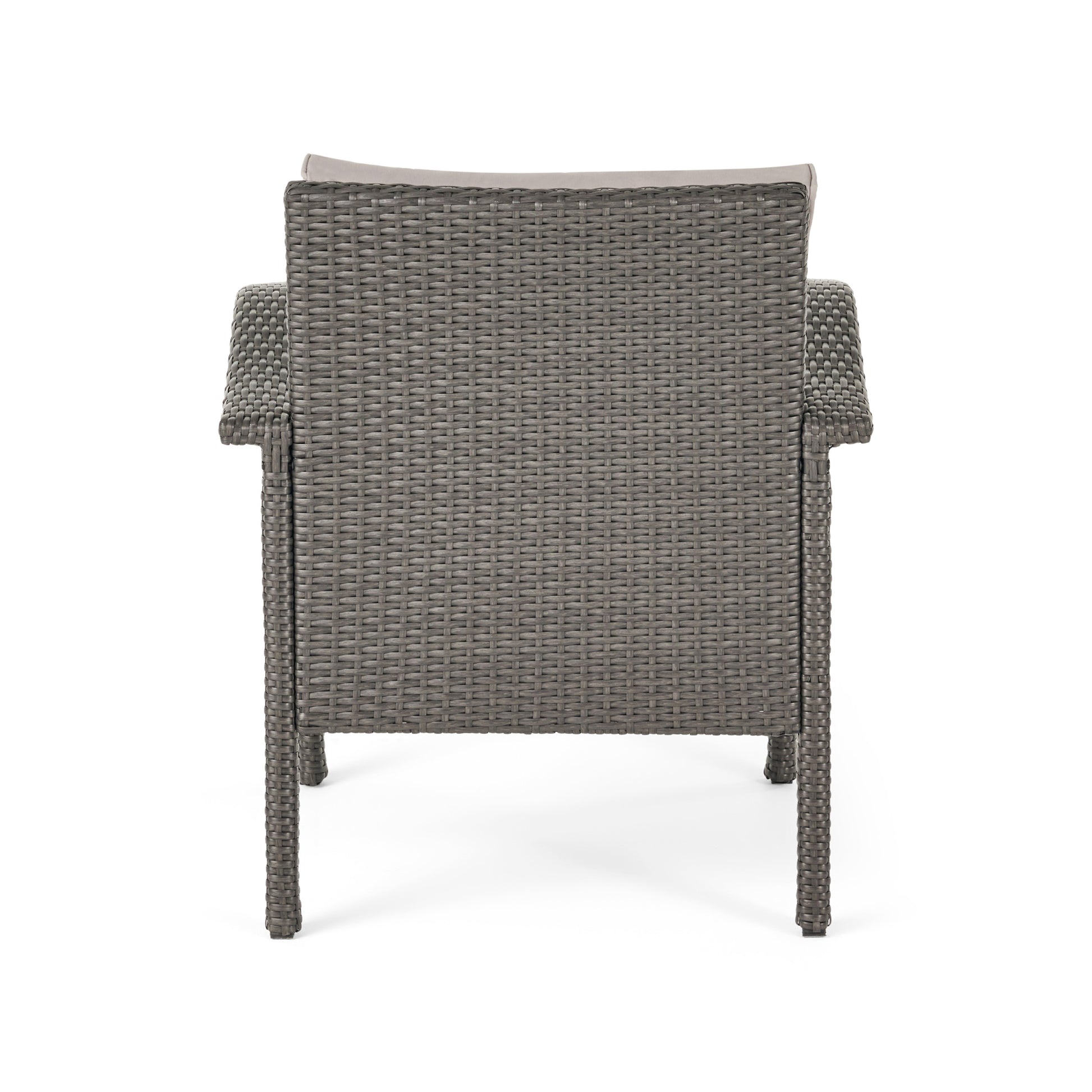 Honolulu Grey Club Chair 2 Grey Silver Pe Rattan Iron Waterproof Fabric