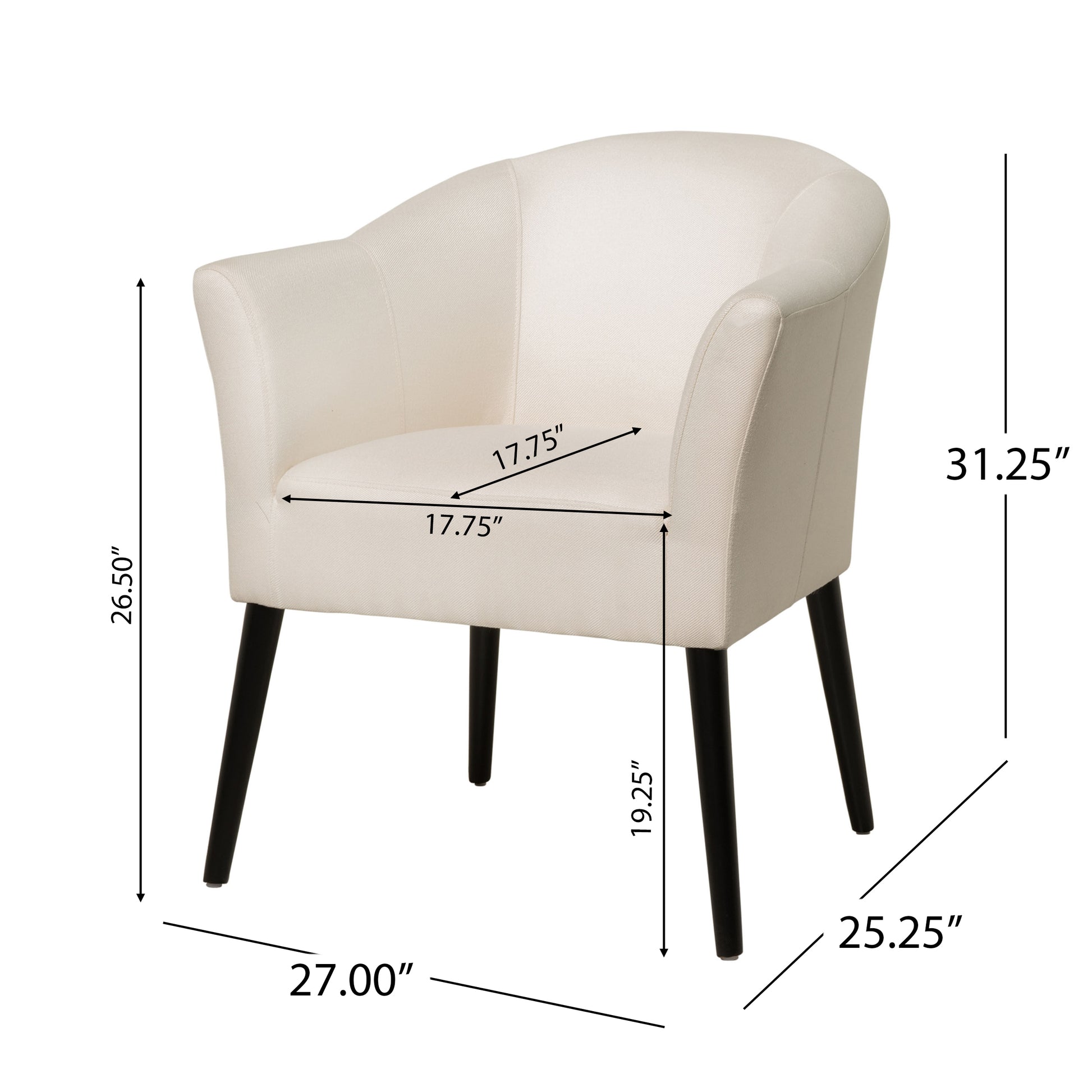 Arm Chair Beige Fabric