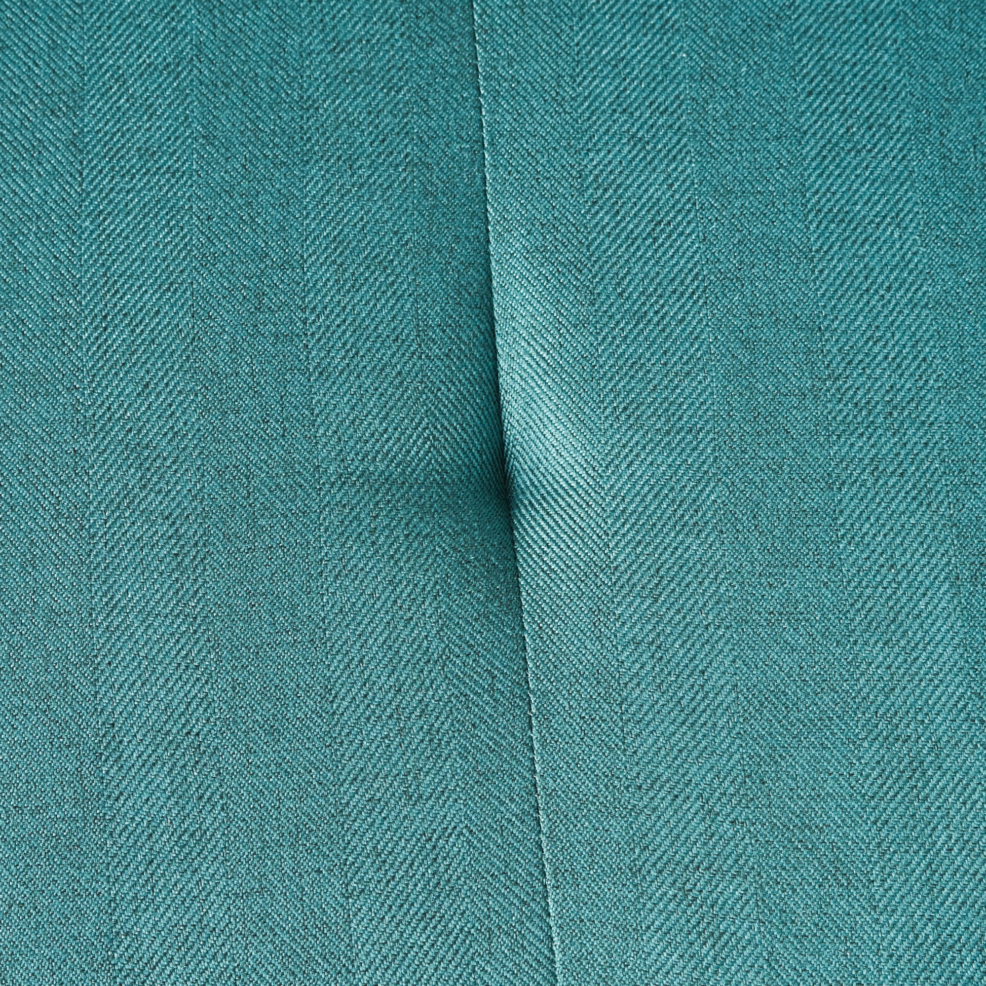 Storage Ottoman Teal Wood Fabric