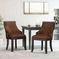 Dinning Chair Mp2 Set Of 2 Light Brown Pu