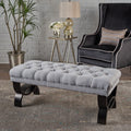 Hilton Ottoman Light Grey Fabric
