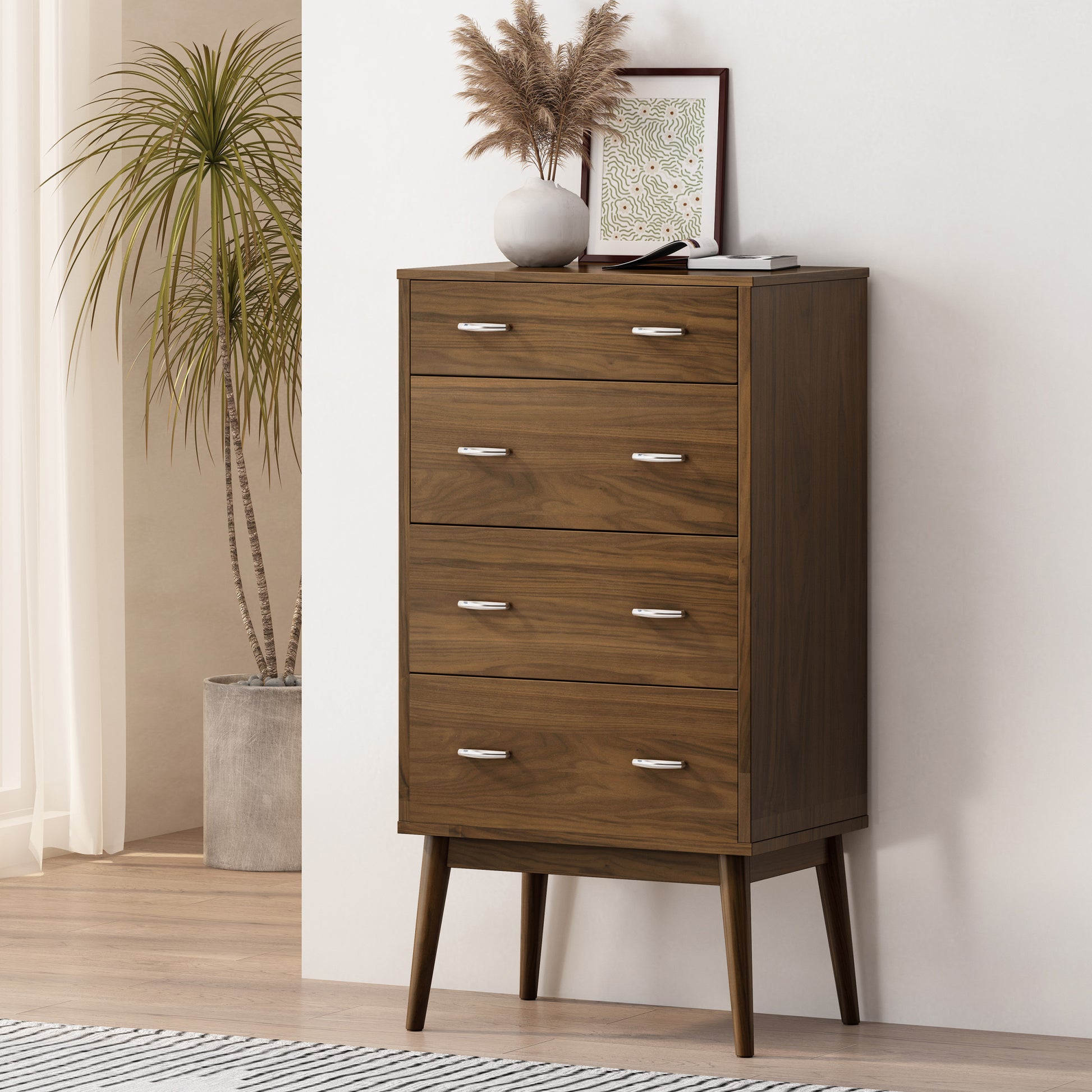 Disa 4 Drawer Chest Walnut Mdf