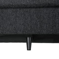 Mirod Comfy 3 Seat Sofa With Wooden Legs, For Living Room And Study Black Fabric 3 Seat