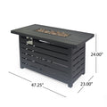 Rectangular Iron Fire Pit 30 000Btu Black Iron