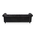 Sofa 3 Seater Black Velvet