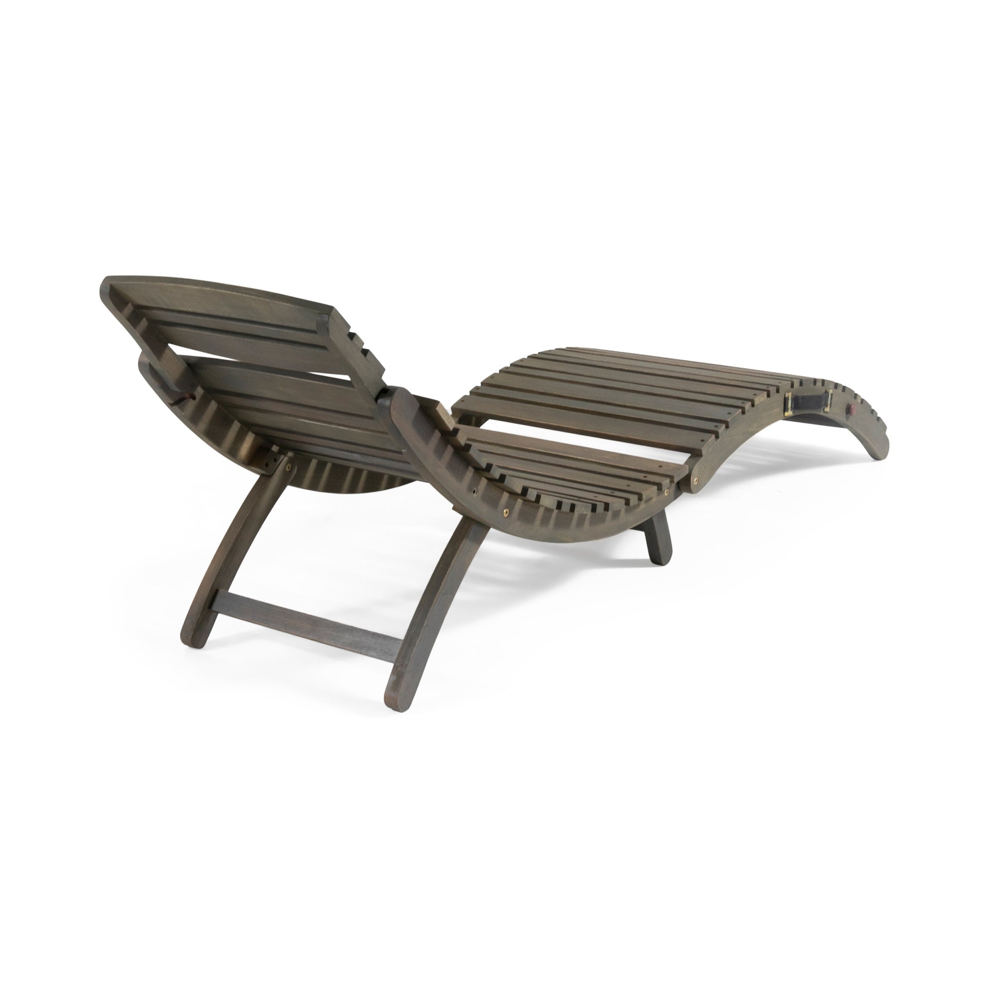 Lahaina Wood Foldable Chaise Lounge Grey Grey Wood