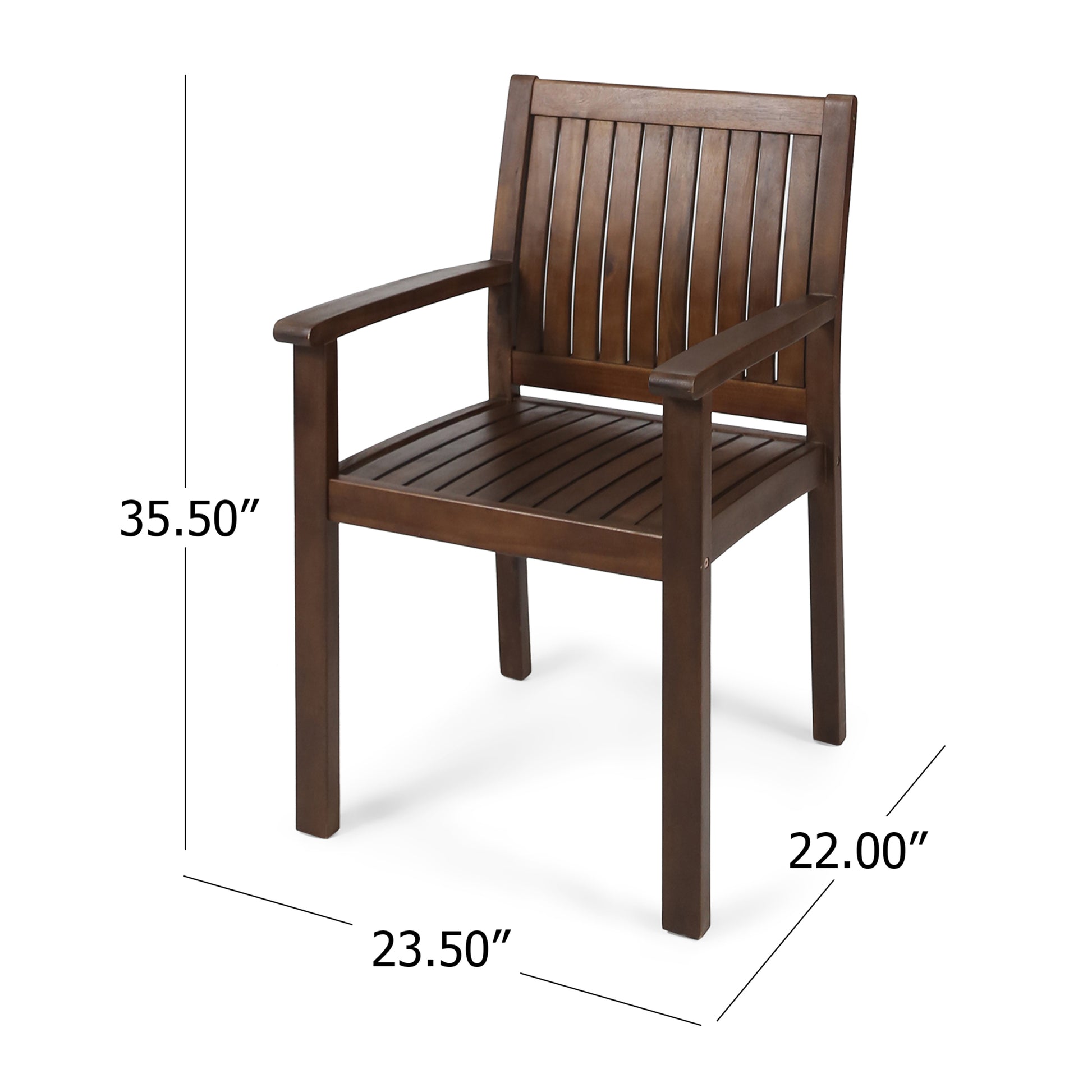 Wilson Dining Chair Dark Brown Acacia Wood