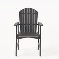 Outdoor Weather Resistant Acacia Wood Adirondack Dining Chairs Set Of 2 , Dark Gray Finish Dark Grey Acacia Wood