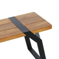 Zora Bench,Set Of 2 Teak Black Wood