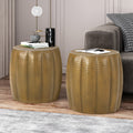 Gold Hammered End Tables Set Of 2 Gold Iron