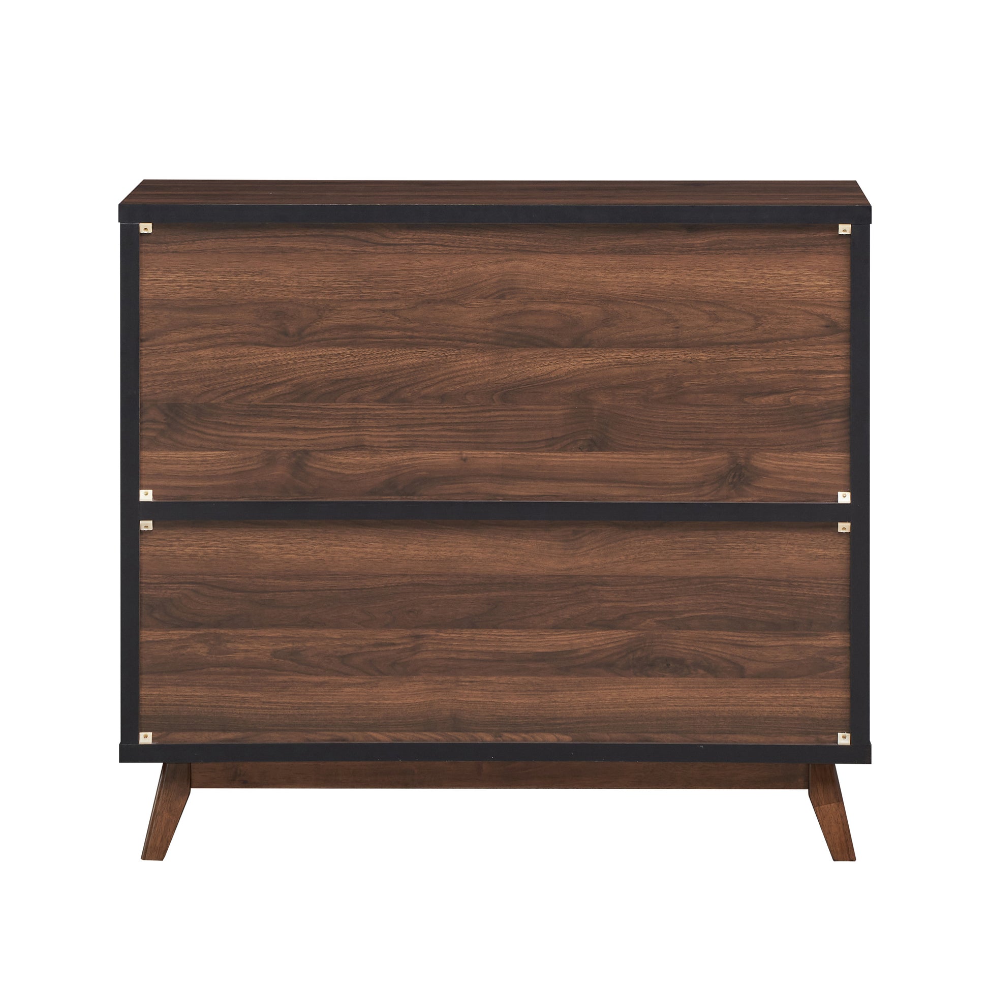 Hudson Wine Cabinet Walnut Black Rubber Wood