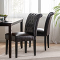 Broxton Kd Tuft Dining Chair2Pcs Set Brown Leather