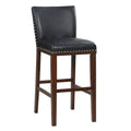 Tiffany Bar Chair Set Of 2 Black Black Faux Leather