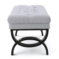 Hilton Ottoman Light Grey Fabric