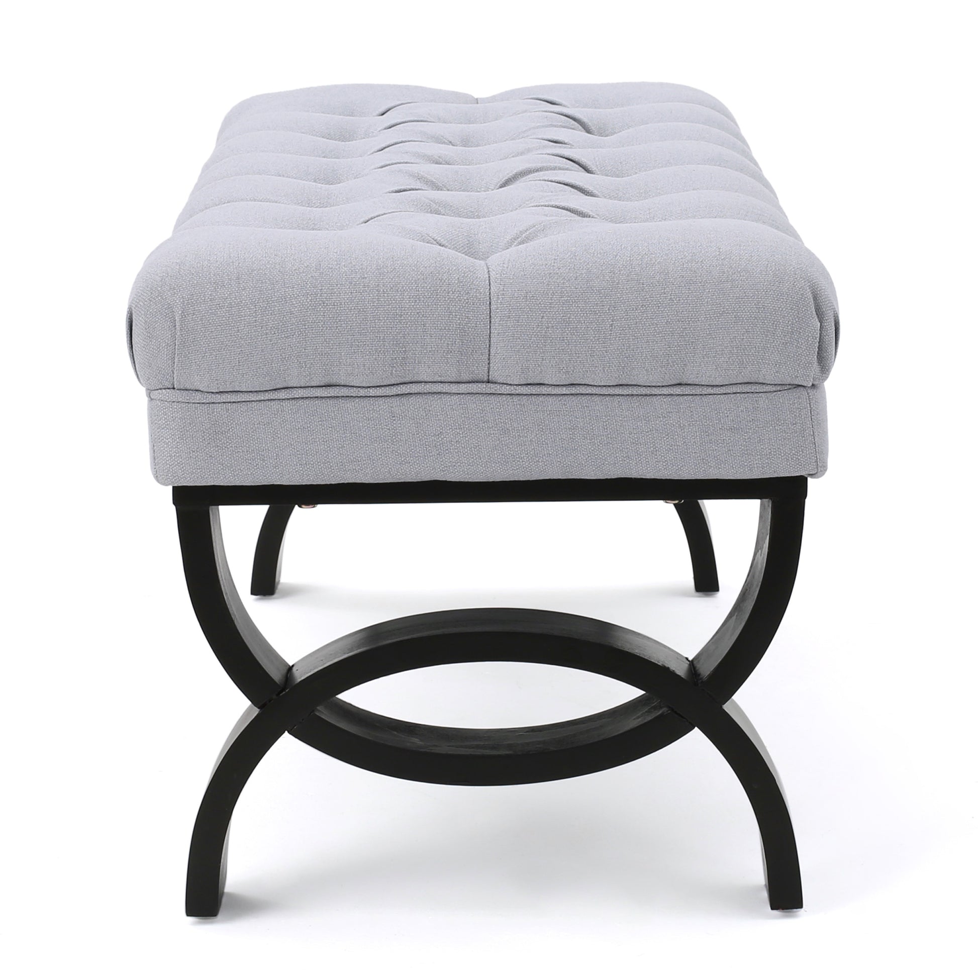 Hilton Ottoman Light Grey Fabric