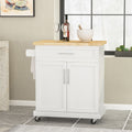 Kitchen Cart White Wood