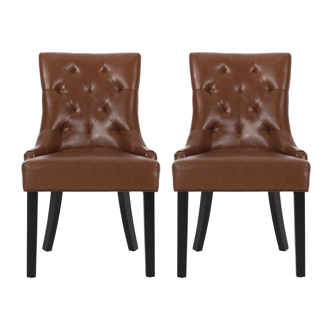 Cheney Dining Chair Kd Mp2 Set Of 2 Light Brown Pu