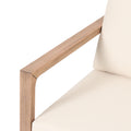 Outdoor Acacia Wood Club Chair With Cushions, Brown And Beige, 29.5'' D X 27.5'' W X 31.5'' H Brown Beige Acacia Wood