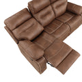 Rudger 3 Piece Upholstered Living Room Set Brown Dark Brown Wood