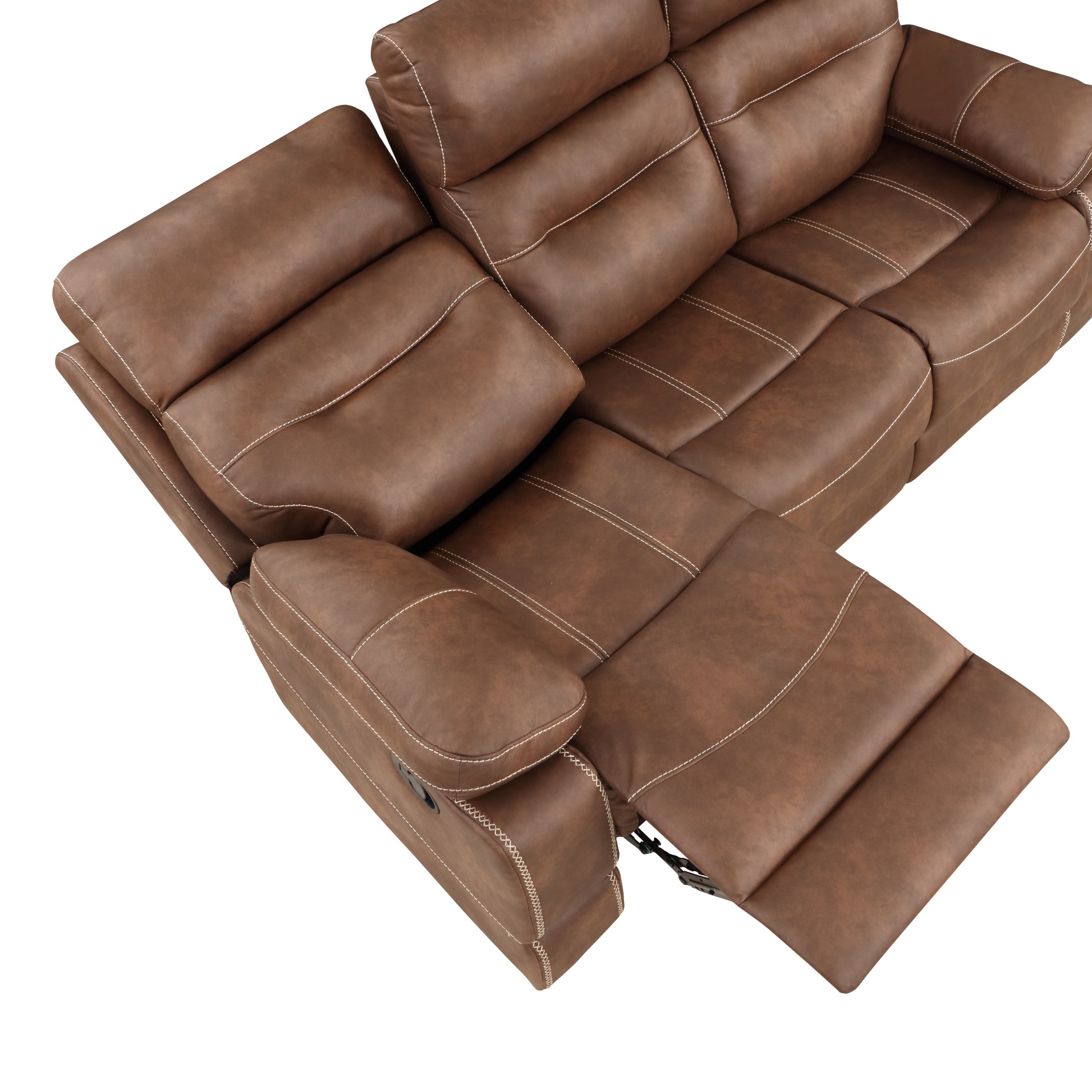 Rudger 3 Piece Upholstered Living Room Set Brown Dark Brown Wood