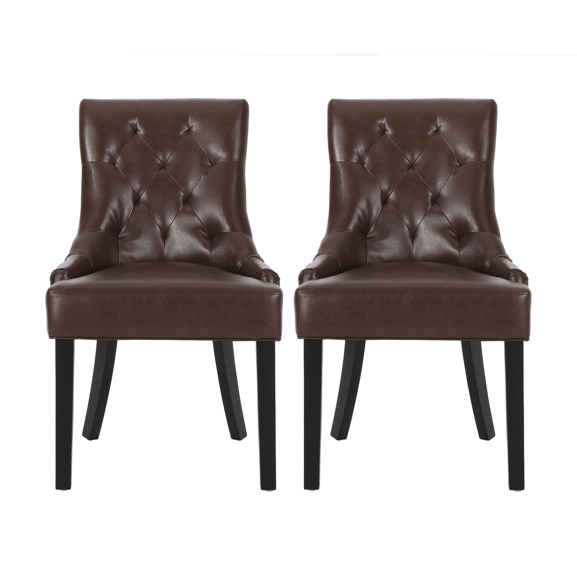 Cheney Dining Chair Kd Mp2 Set Of 2 Dark Brown Pu