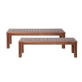 Manila 61.75'' Bench Set Of 2 Dark Brown Wood