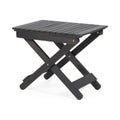 Outdoor Folding Wooden Side Table, Dark Gray, 15