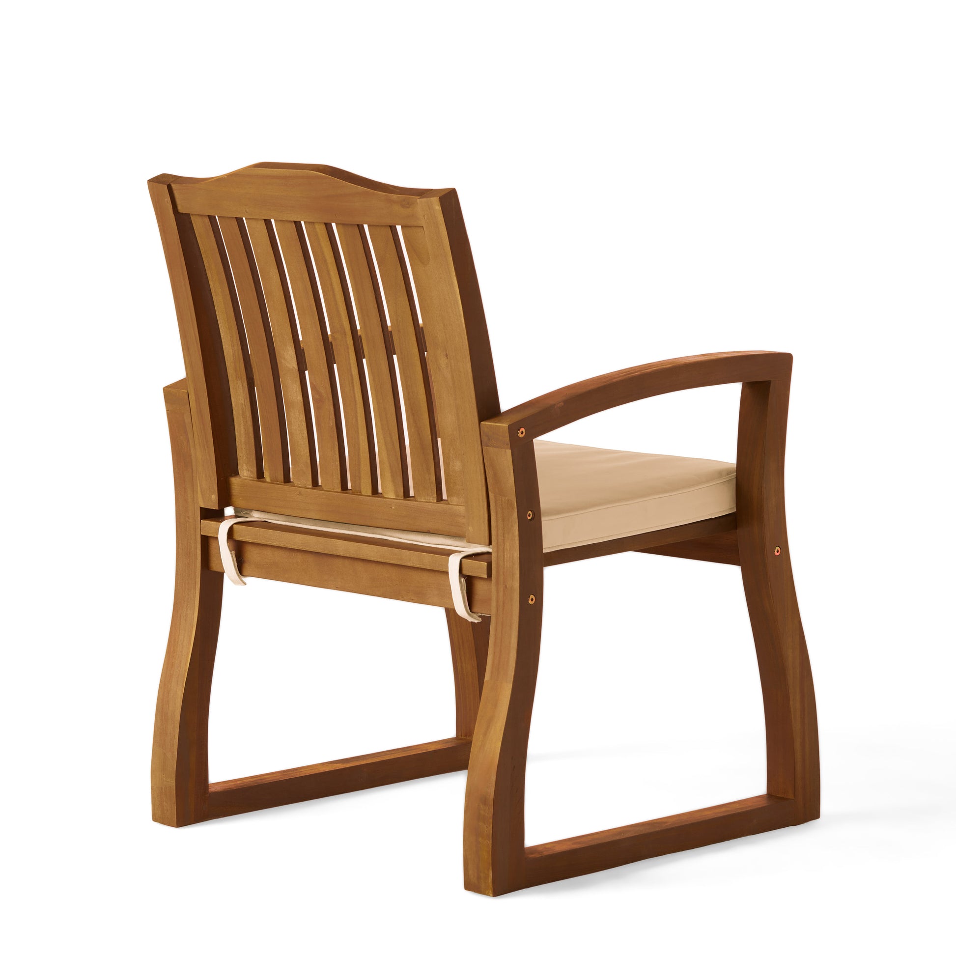 Della Wood Kd Armchair Cream Acacia Wood