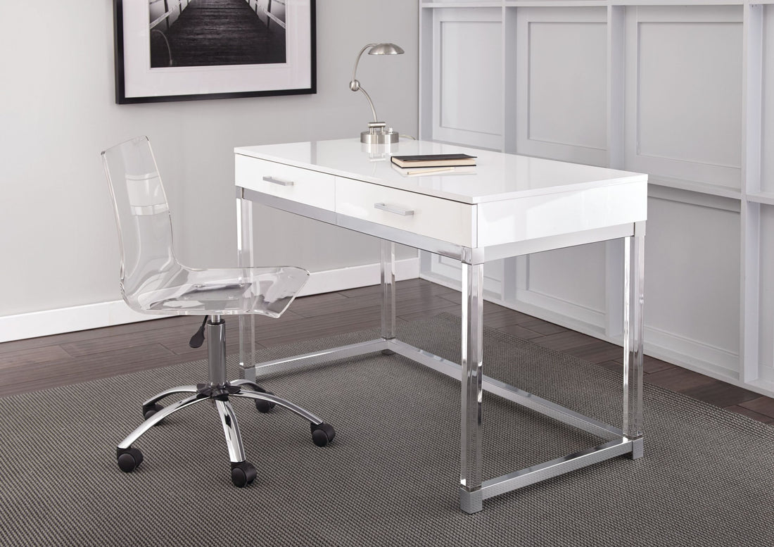 Everett Desk White White Wood