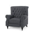 Classic Style Charcoal Fabric Push Back Chair Charcoal Fabric