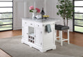 Zermatt Kitchen Island White White Wood