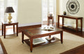 Classic Coffee Table With Bottom Shelf Antique Focal Point Wooden Construction, Brown Finish, Mobility Brown Solid Wood Mdf