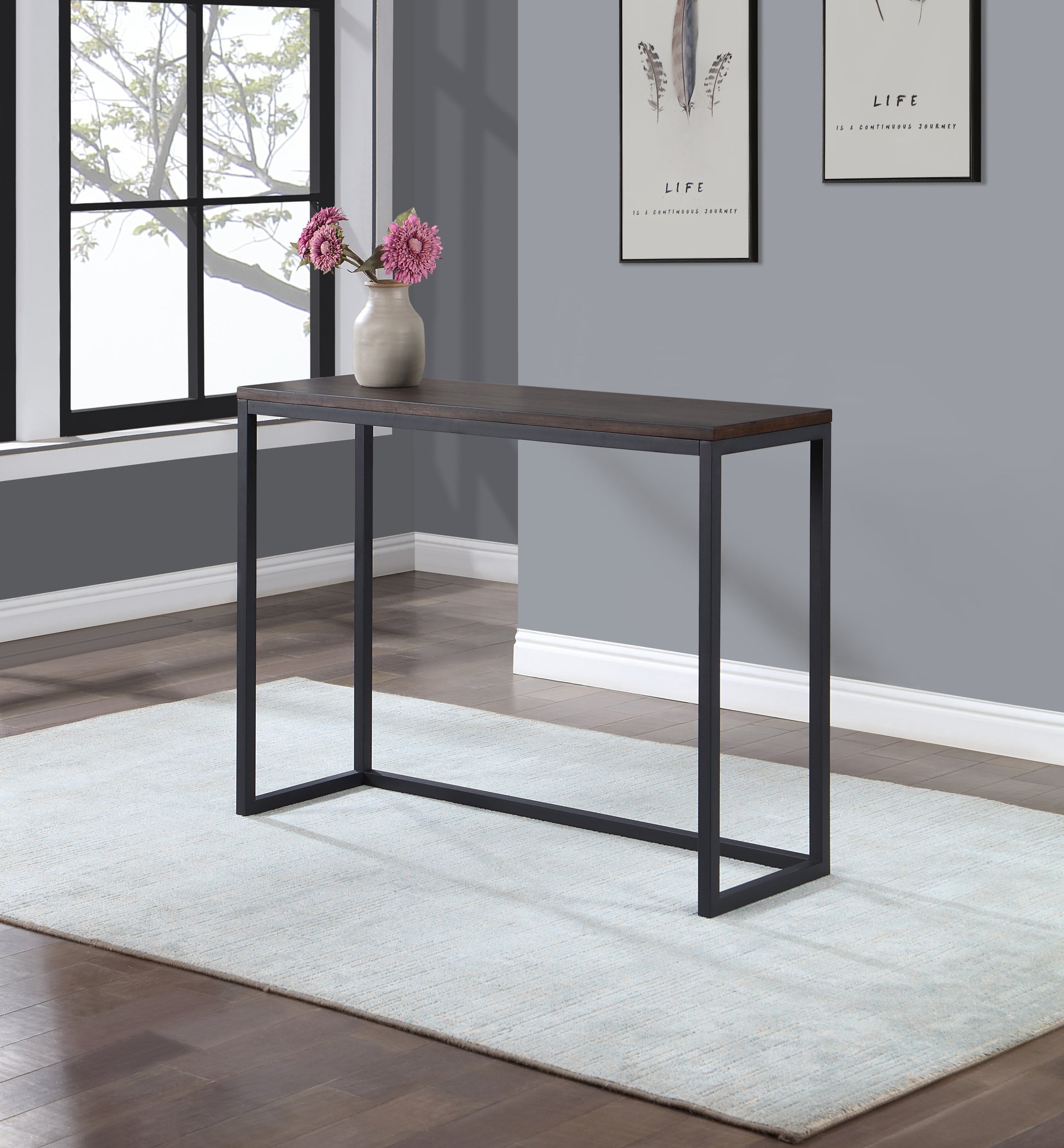 Yukon 3 Piece Counter Bar Set Dark Brown Dark Brown Wood
