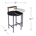 Arcklid Faux Marble End Table W Storage Black Iron