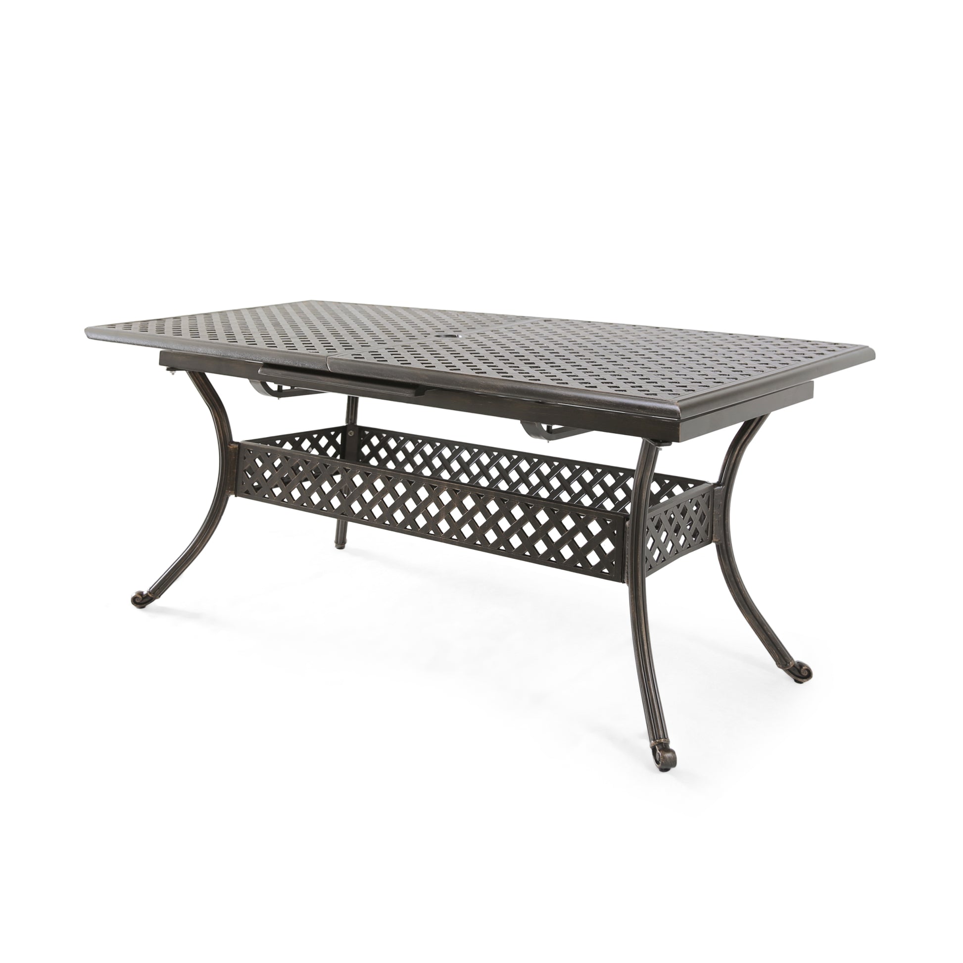 Abigail Cast Expandable Dining Table Natural Aluminium