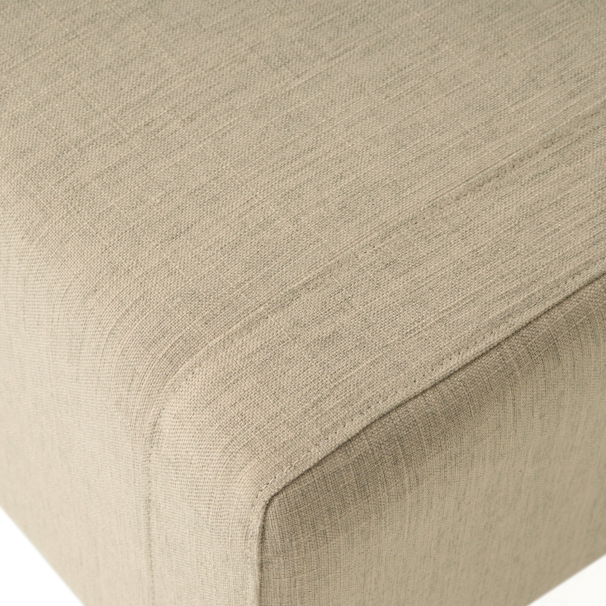 Upholstered Armchair With Ottoman Beige Fabric