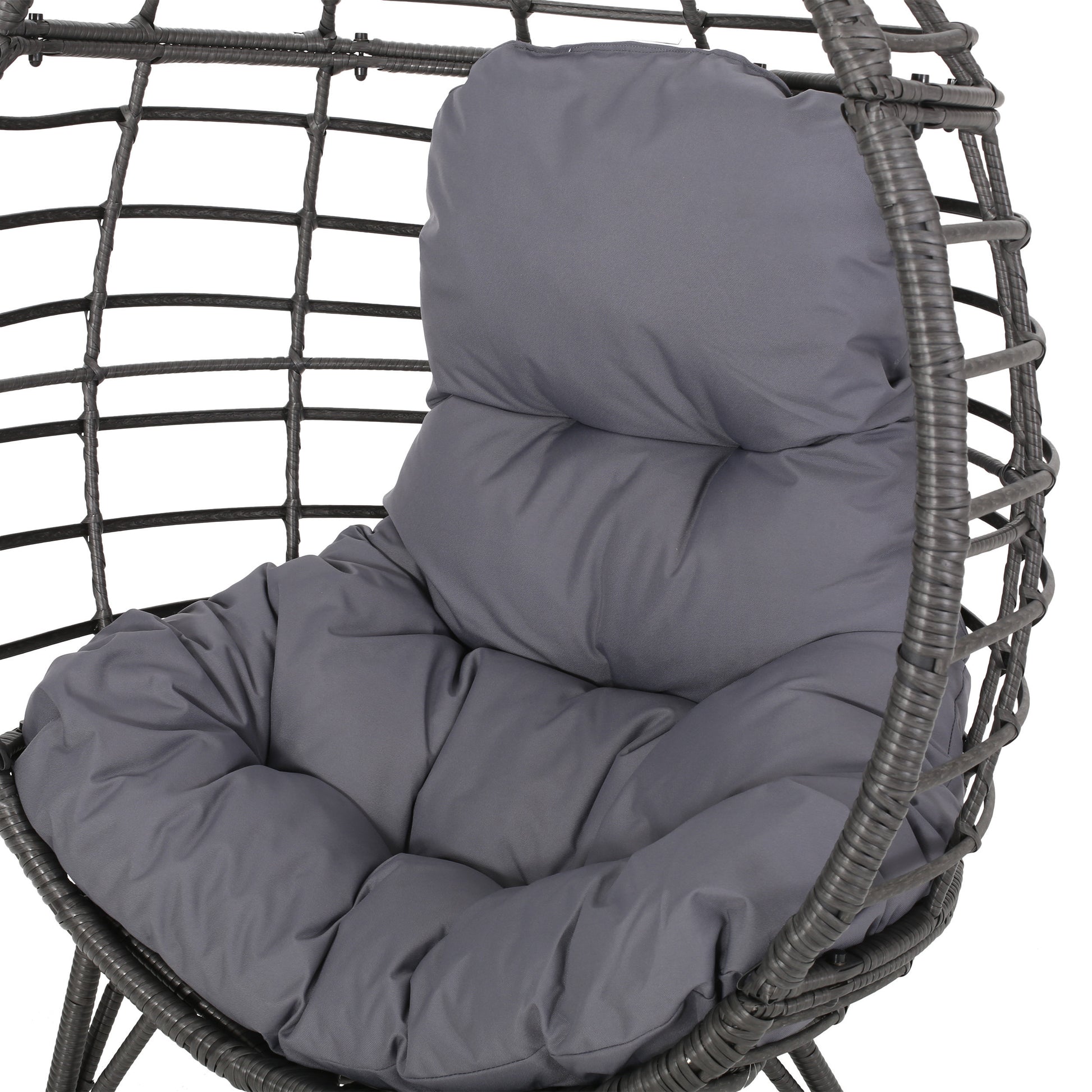 Santino Teardrop Chair Gray Pe Rattan Iron Waterproof Fabric