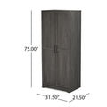 Delaney 2 Door Wardrobe Grey Mdf