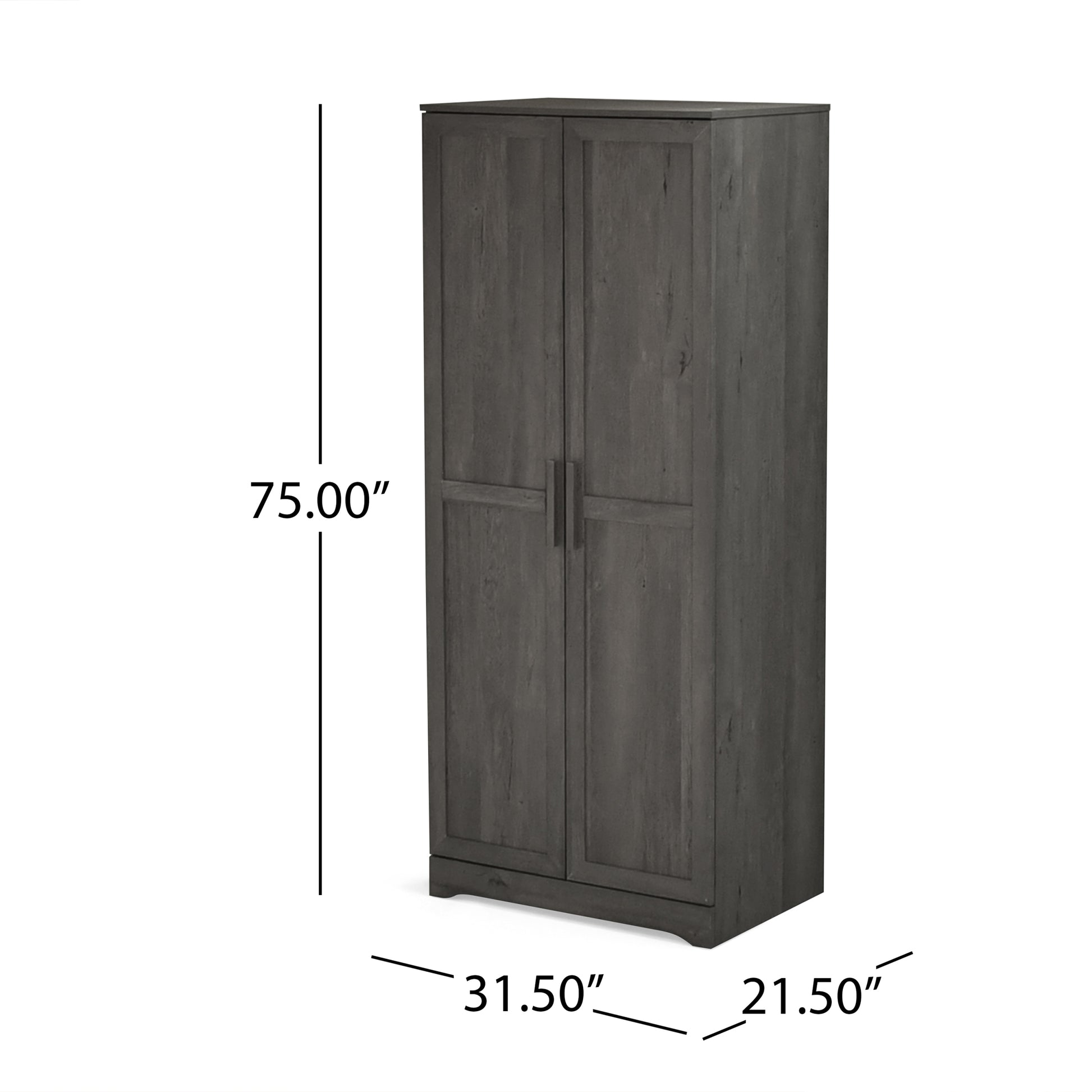 Delaney 2 Door Wardrobe Grey Mdf