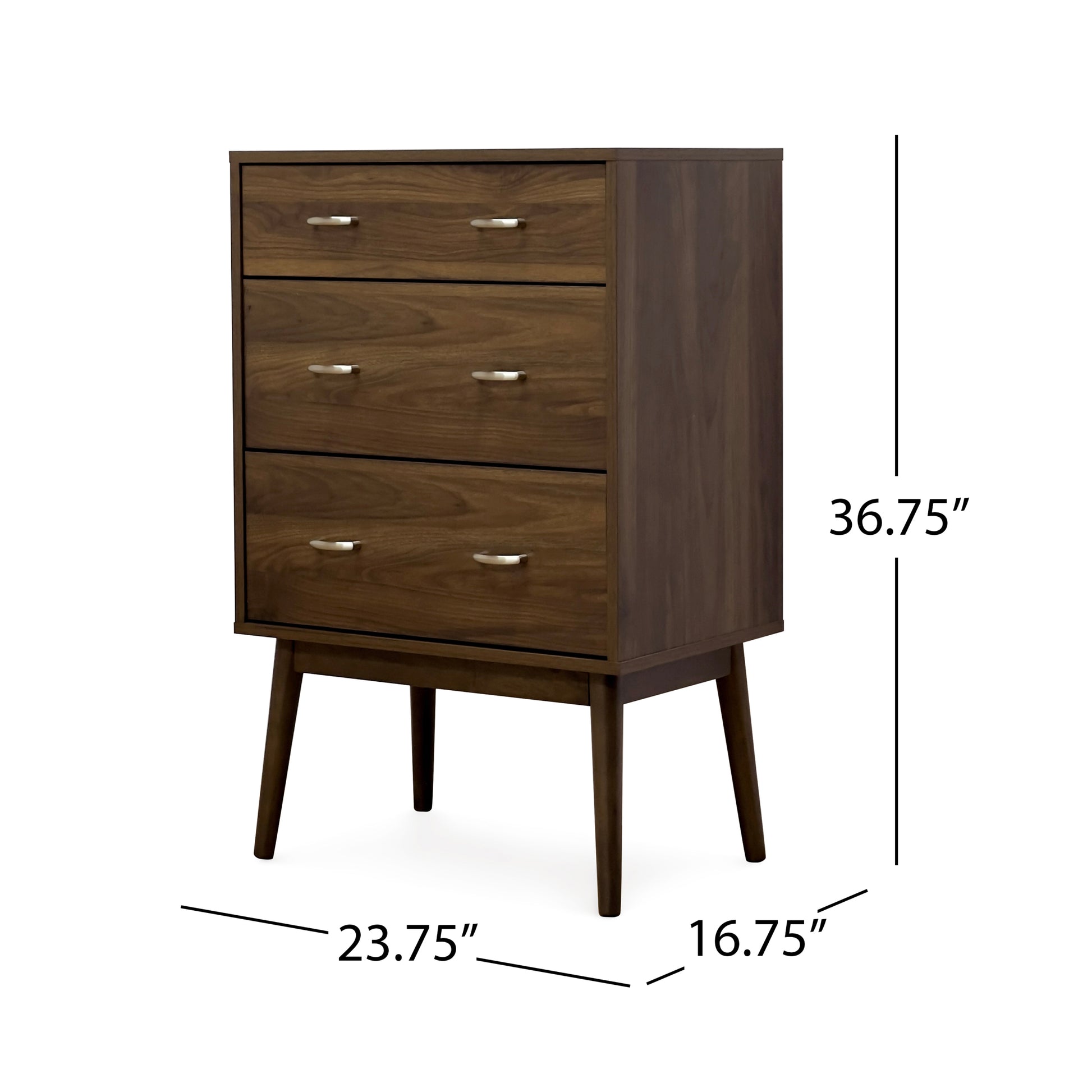 Disa 3 Drawer Chest Walnut Mdf