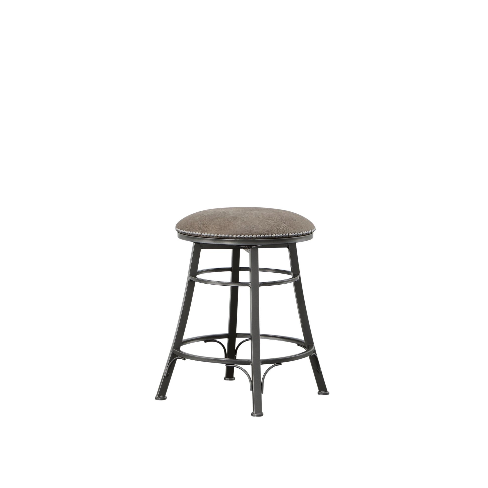 Bali Backless Swivel Counter Chair Gray Dark Gray Wood