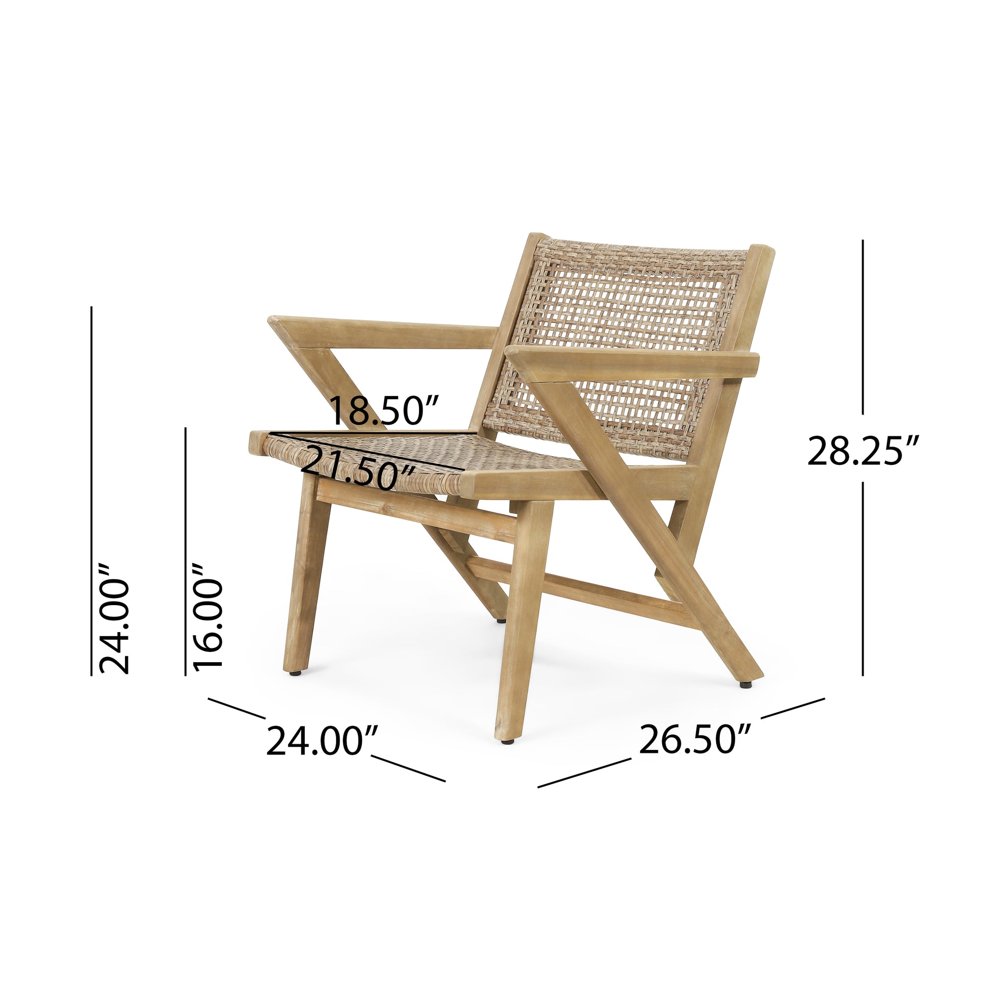 Braxton Chair Set Of 2 Light Brown Wicker