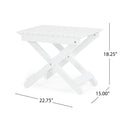 Outdoor Folding Wooden Side Table, White, 15