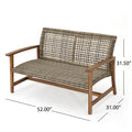 Hampton Wood Wicker Seat Natural Grey Acacia Wood